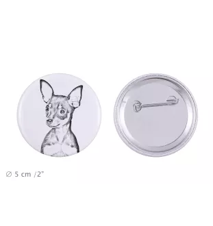 Petit chien russe, Toy Terrier Russe, Toychik, Toy-tchik - badge avec votre chien, ajoutez votre propre photo, marque Art-Dog