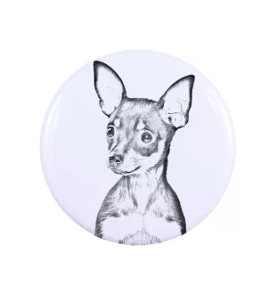 Petit chien russe, Toy Terrier Russe, Toychik, Toy-tchik - badge avec votre chien, ajoutez votre propre photo, marque Art-Dog
