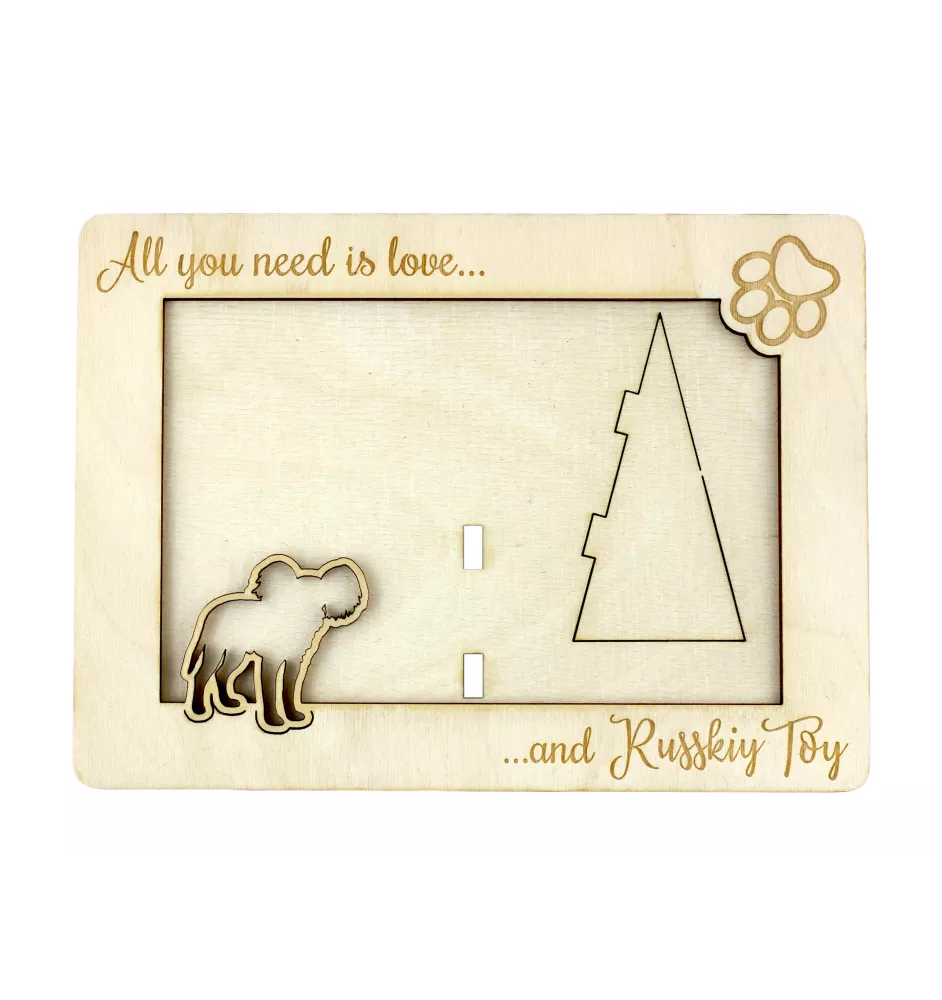 Russian Toy, Russkiy Toy, Russian Terrier, Moscow Toy Terrier - Photo frame, engraved wooden frame, a lovely gadget for the dog lover by Art-Dog
