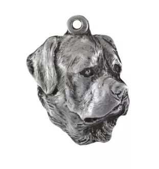 Rottweiler, Bouvier allemand II - Collier de chien dans une boîte cadeau, médaillon argenté pour fan de chien, pendentif remarquable de la marque Art-Dog