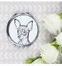 Russian Toy, Russkiy Toy, Russian Terrier, Moscow Toy Terrier - Pocket mirror with a dog, personalized mirror for a purse, compact mirror with Art-Dog brand print.