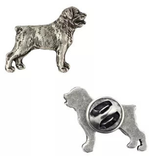 Rottweiler, Rott, Rottie  - Silver-plated dog brooch, elegant pin, jacket lapel decoration by Art-Dog brand
