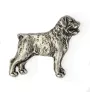 Rottweiler, Rott, Rottie  - Silver-plated dog brooch, elegant pin, jacket lapel decoration by Art-Dog brand