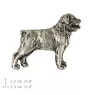 Rottweiler, Rott, Rottie  - Silver-plated dog brooch, elegant pin, jacket lapel decoration by Art-Dog brand