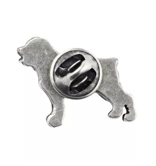 Rottweiler, Rott, Rottie  - Silver-plated dog brooch, elegant pin, jacket lapel decoration by Art-Dog brand