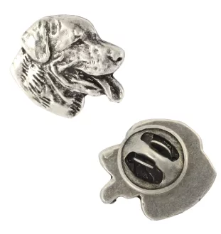 Rottweiler, Rott, Rottie II  - Silver-plated dog brooch, elegant pin, jacket lapel decoration by Art-Dog brand