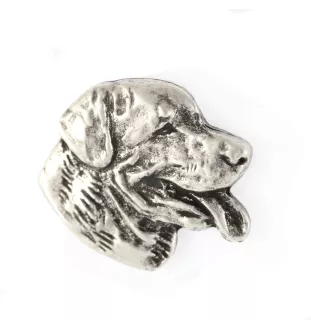 Rottweiler II  - Versilberte Hundebrosche, elegante Anstecknadel, Jackenreversschmuck der Marke Art-Dog