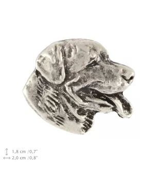 Rottweiler, Bouvier allemand II  - Broche chien argentée, épingle élégante, décoration de revers de veste par la marque Art-Dog