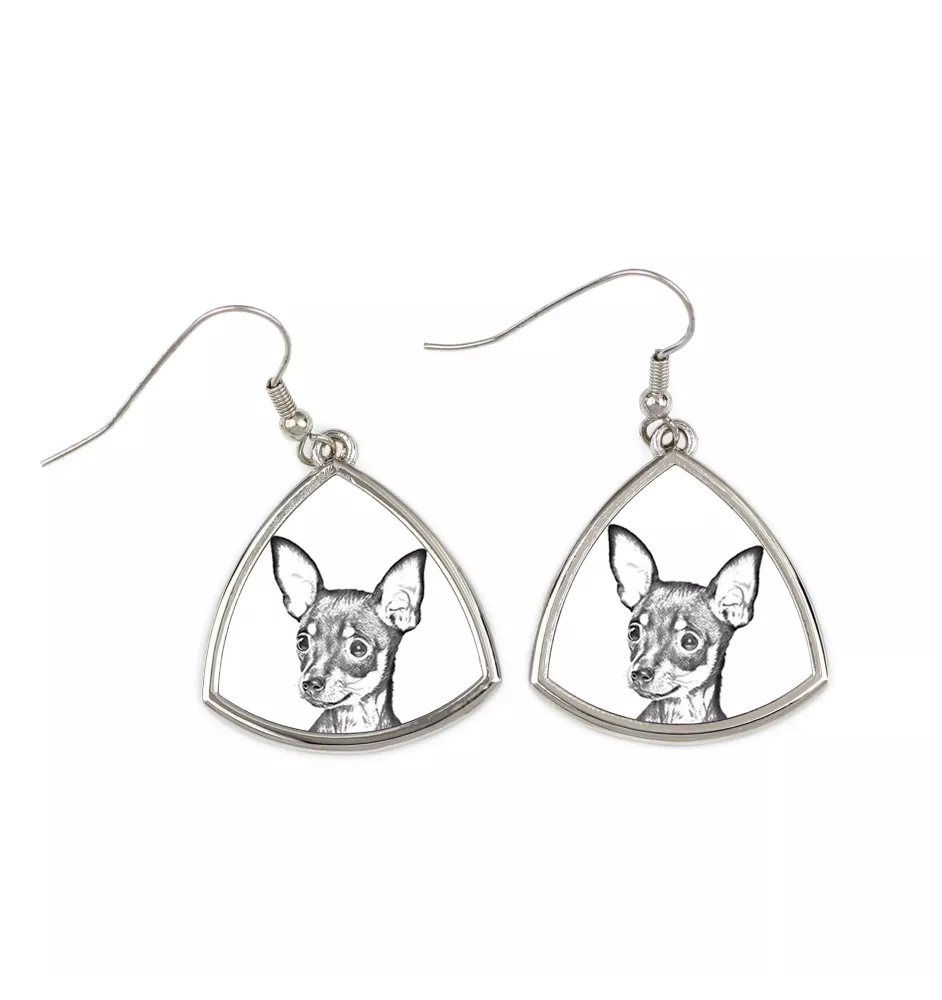 Petit chien russe, Toy Terrier Russe, Toychik, Toy-tchik - boucles d'oreilles avec chien, boucles d'oreilles pendantes avec photo, bijoux personnalisés avec impression de la marque Art-Dog
