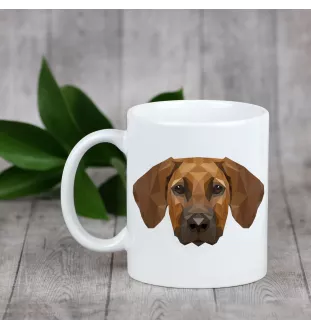 Chien de Rhodésie à crête dorsale, Rhodesian ridgeback - tasse avec une photo et un motif de chien géométrique Art-Dog