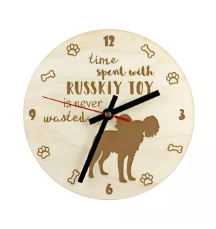 Petit chien russe, Toy Terrier Russe, Toychik, Toy-tchik - horloge avec chien, horloge en bois avec gravure, horloge personnalisée par Art-Dog