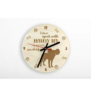 Petit chien russe, Toy Terrier Russe, Toychik, Toy-tchik - horloge avec chien, horloge en bois avec gravure, horloge personnalisée par Art-Dog