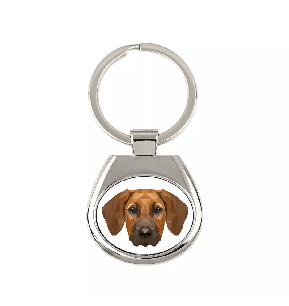 Rhodesian Ridgeback - geometrischer Schlüsselanhänger mit Foto und Aufschrift Art-Dog