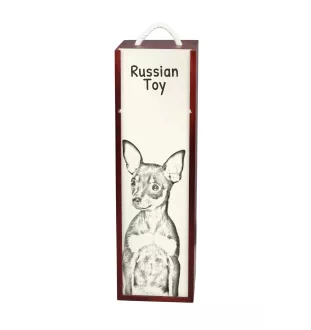 Russian Toy, Russkiy Toy, Russian Terrier, Moscow Toy Terrier - wine box with a dog, alcohol box with graphics, personalized gift box from the Art-Dog brand