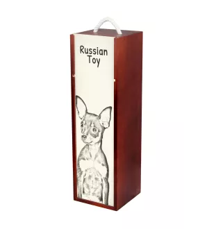 Petit chien russe, Toy Terrier Russe, Toychik, Toy-tchik - boîte à vin avec chien, boîte à alcool avec graphisme, boîte cadeau personnalisée de la marque Art-Dog