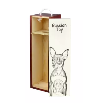 Petit chien russe, Toy Terrier Russe, Toychik, Toy-tchik - boîte à vin avec chien, boîte à alcool avec graphisme, boîte cadeau personnalisée de la marque Art-Dog