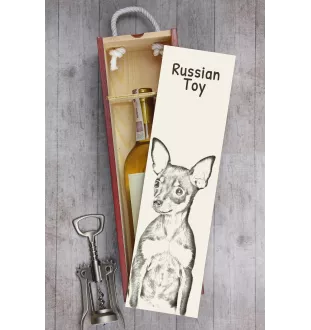 Petit chien russe, Toy Terrier Russe, Toychik, Toy-tchik - boîte à vin avec chien, boîte à alcool avec graphisme, boîte cadeau personnalisée de la marque Art-Dog