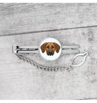 Rhodesian Ridgeback, African Lionhound, African Lion Dog - geometric tie clip with a picture and inscription from Art-Dog