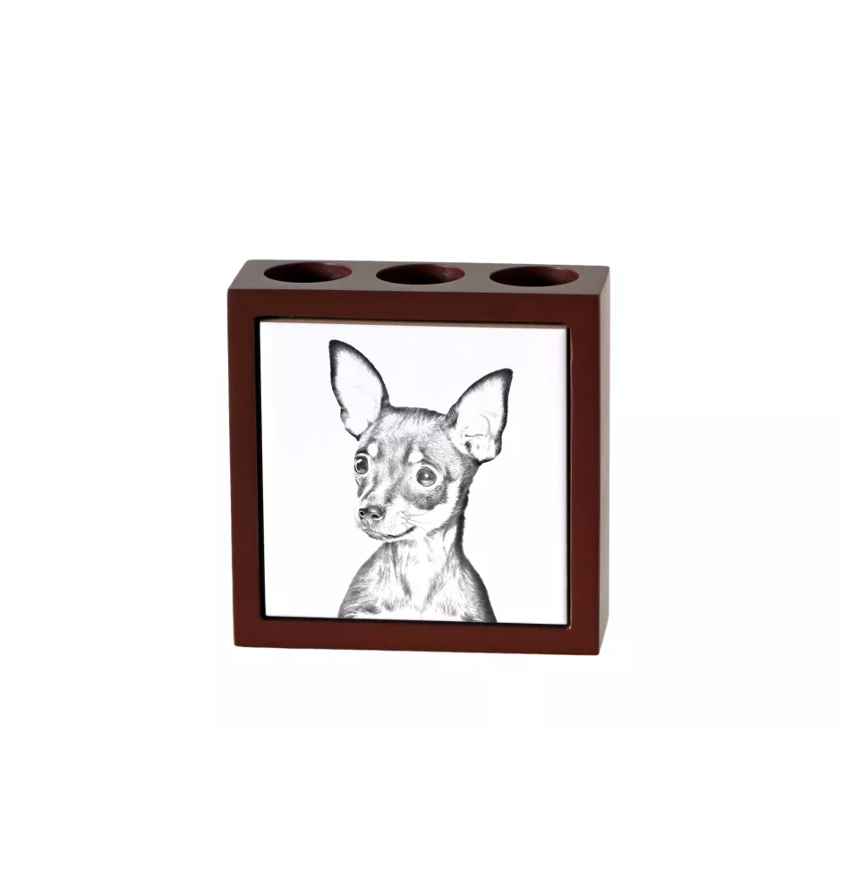 Petit chien russe, Toy Terrier Russe, Toychik, Toy-tchik - porte-stylo avec chien, organiseur de bureau avec impression, décoration de bureau personnalisée de la marque Art-Dog
