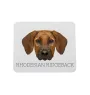 Rhodesian Ridgeback, African Lionhound, African Lion Dog - geometric mouse pad with a picture and text by Art-Dog