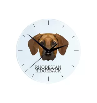 Rhodesian Ridgeback, African Lionhound, African Lion Dog - geometric wall clock with a picture and the brand name Art-Dog