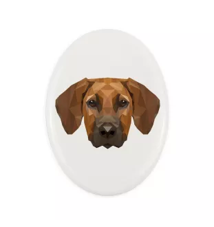 Chien de Rhodésie à crête dorsale, Rhodesian ridgeback - une plaque avec une photo et un motif géométrique de la marque Art-Dog