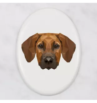 Rhodesian Ridgeback - Fliese mit geometrischem Bild und Schriftzug der Marke Art-Dog