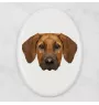 Rhodesian Ridgeback - Fliese mit geometrischem Bild und Schriftzug der Marke Art-Dog