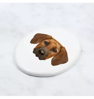 Rhodesian Ridgeback - Fliese mit geometrischem Bild und Schriftzug der Marke Art-Dog
