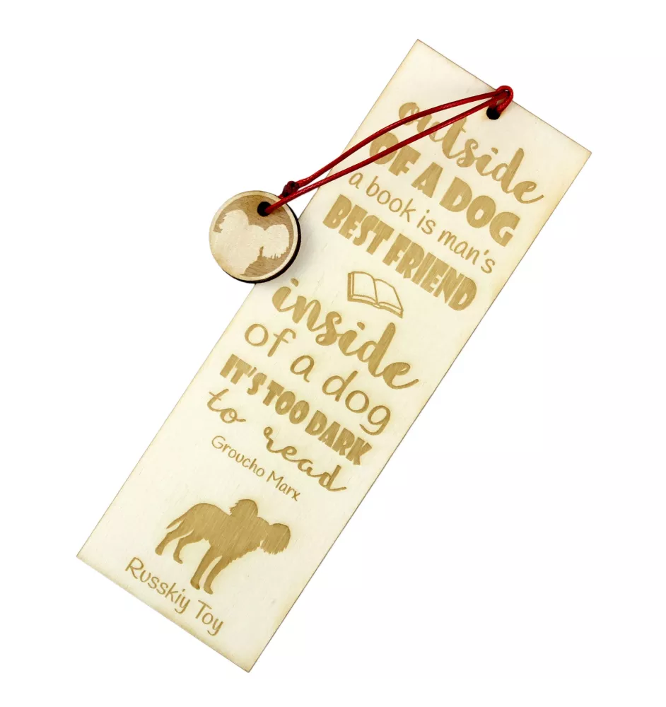 Russischer Toy, Russkiy Toy, Russischer Zwergspaniel - Lesezeichen mit Hund, personalisiertes Lesezeichen, Geschenk für Bücherwurm von der Marke Art-Dog