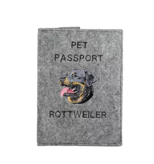 Rottweiler, Rott, Rottie - Dog passport case, document case, gift for the traveller from the Art-Dog brand
