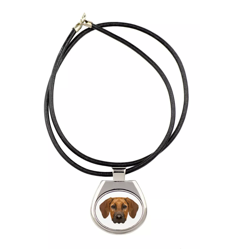 Rhodesian Ridgeback, African Lionhound, African Lion Dog - necklace with a geometric design and the inscription "Art-Dog"