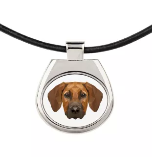 Rhodesian Ridgeback - Halskette mit einem Foto und einem geometrischen Schriftzug der Marke Art-Dog
