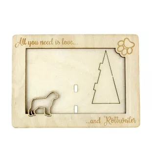 Rottweiler - Fotorahmen, gravierter Holzrahmen, ein schönes Gadget für den Hundeliebhaber von Art-Dog