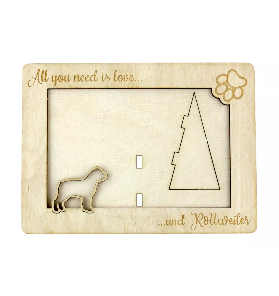 Rottweiler, Rott, Rottie - Photo frame, engraved wooden frame, a lovely gadget for the dog lover by Art-Dog