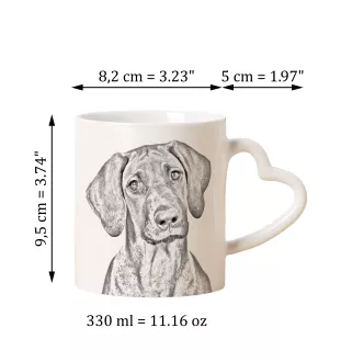 Rhodesian Ridgeback, African Lionhound, African Lion Dog - cup with a dog, adorable cup with a heart-shaped handle, universal gift from the Art-Dog brand