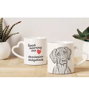 Chien de Rhodésie à crête dorsale, Rhodesian ridgeback - tasse avec chien, une tasse adorable avec une anse en forme de cœur, un cadeau universel de la marque Art-Dog