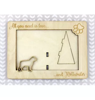 Rottweiler - Fotorahmen, gravierter Holzrahmen, ein schönes Gadget für den Hundeliebhaber von Art-Dog