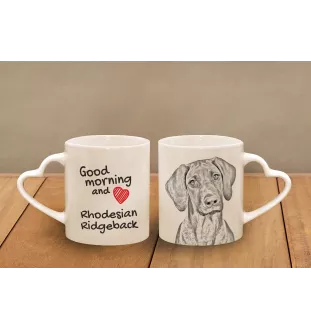 Rhodesian Ridgeback - Tasse mit Hund, entzückende Tasse mit herzförmigem Henkel, universelles Geschenk der Marke Art-Dog