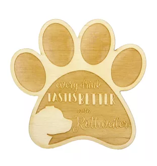Rottweiler podkładka pod kubek ze sklejki Art-Dog