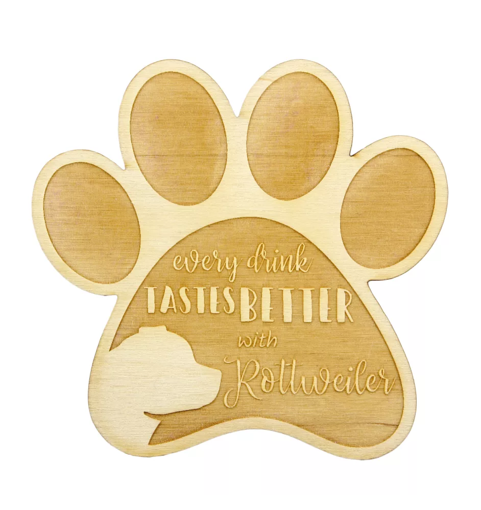Rottweiler - Tasse Untersetzer, graviert Untersetzer mit Hund, Geschenk für Hundeliebhaber von Art-Dog Marke
