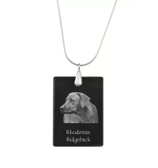 Rhodesian Ridgeback, African Lionhound, African Lion Dog - Crystal pendant with dog, silver necklace with photo, personalised pendant by Art-Dog brand