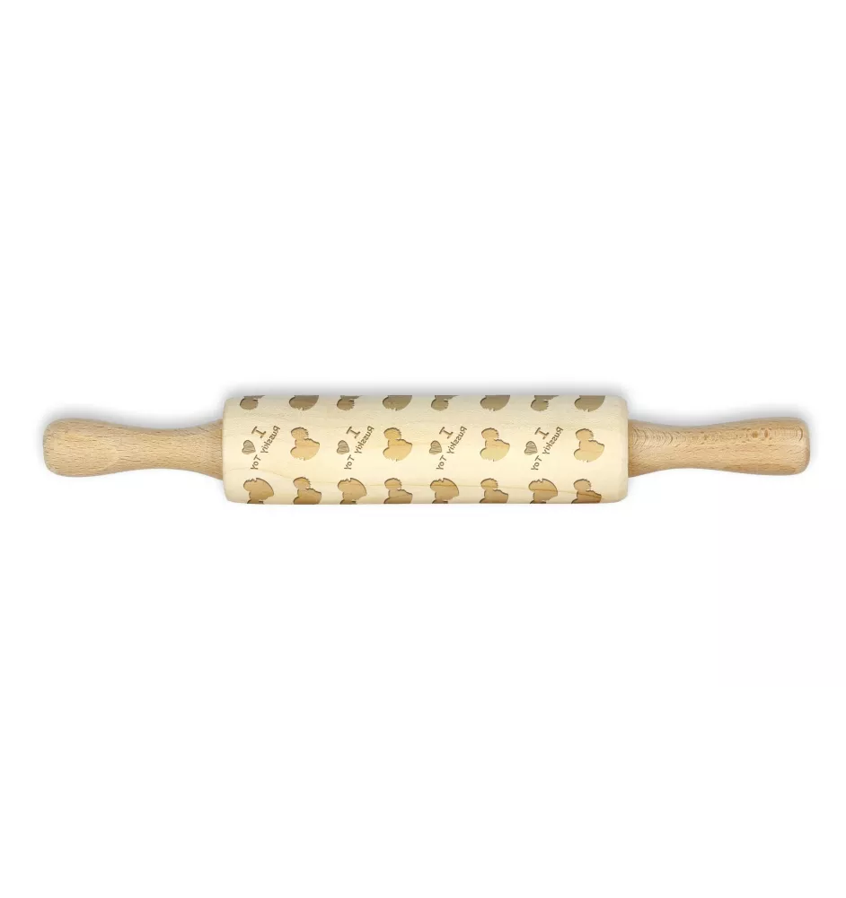 Russian Toy, Russkiy Toy, Russian Terrier, Moscow Toy Terrier - small rolling pin with a dog pattern, a rolling pin for children's dough, decorating ceramic clay by Art-Dog brand