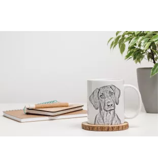 Chien de Rhodésie à crête dorsale, Rhodesian ridgeback - tasse avec chien, une tasse joyeuse pour les amoureux des chiens, un cadeau personnalisé de la marque Art-Dog