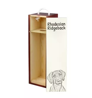 Chien de Rhodésie à crête dorsale, Rhodesian ridgeback - boîte à vin avec chien, boîte à alcool avec graphisme, boîte cadeau personnalisée de la marque Art-Dog
