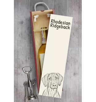 Chien de Rhodésie à crête dorsale, Rhodesian ridgeback - boîte à vin avec chien, boîte à alcool avec graphisme, boîte cadeau personnalisée de la marque Art-Dog