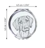 Rhodesian Ridgeback - Taschenspiegel mit Hund, personalisierter Taschenspiegel, kompakter Spiegel mit Art-Dog-Logo