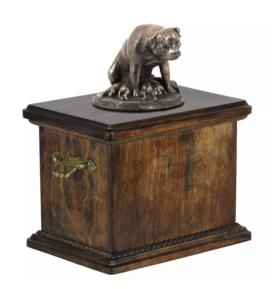 Rottweiler, Bouvier allemand I - une urne pour les cendres d'un chien, une urne avec une statuette, une urne élégante de style classique de la marque Art-Dog