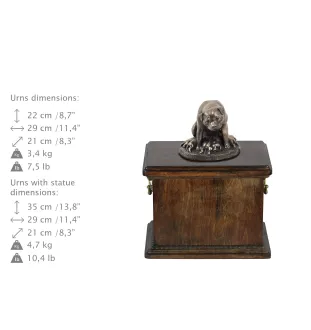 Rottweiler, Bouvier allemand I - une urne pour les cendres d'un chien, une urne avec une statuette, une urne élégante de style classique de la marque Art-Dog