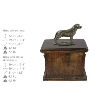 Rottweiler II eine Urne für die Asche des Hundes, eine Urne mit einer Statue, eine elegante Urne im klassischen Stil der Marke Art-Dog